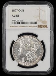 1897 O $1 NGC AU55 AU55