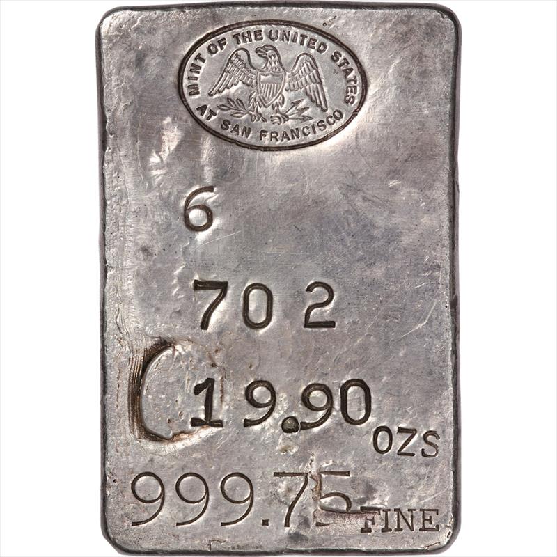 Vintage (1946 to 1958) US San Francisco Mint Assay Silver Poured Bar  Type Two Hallmark 