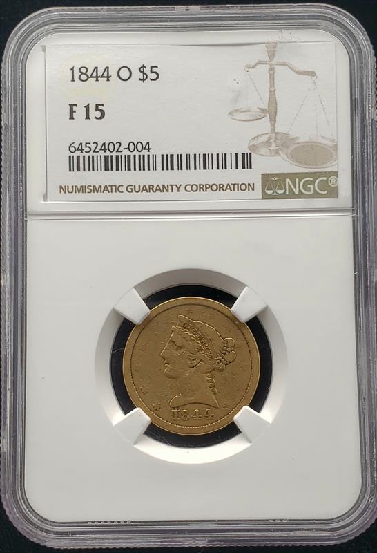 1844-O Liberty Head NGC F15