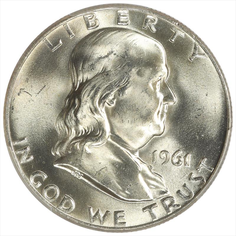 Buy HALF DOLLARS SILVER COINS 1961 D Franklin Half Dollar PCGS MS65 FBL 
