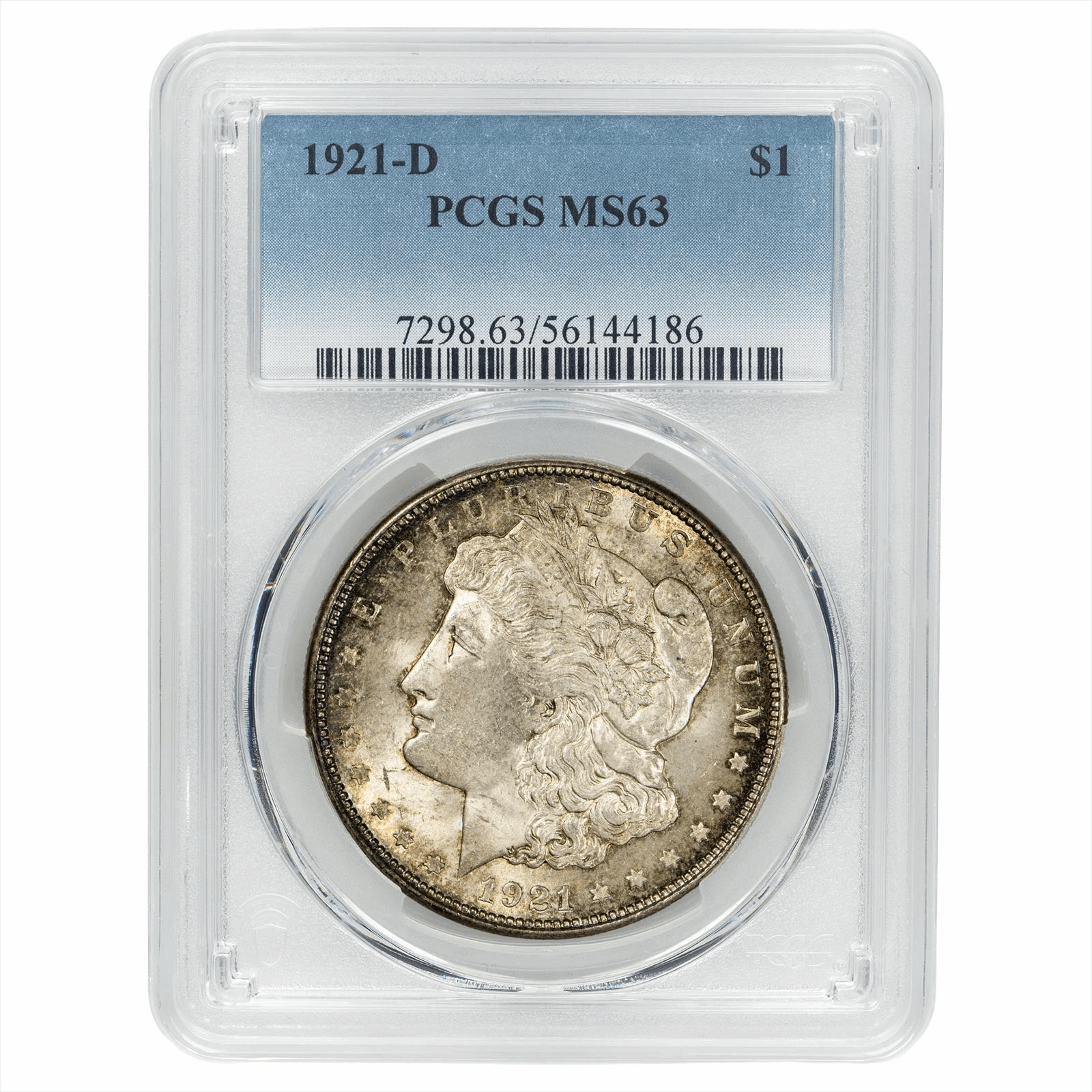 1921-D Morgan Silver Dollar $1 PCGS MS 63