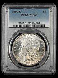 1890 S $1 PCGS MS61