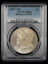 1878 7TF $1 Reverse of 1878 PCGS MS 63
