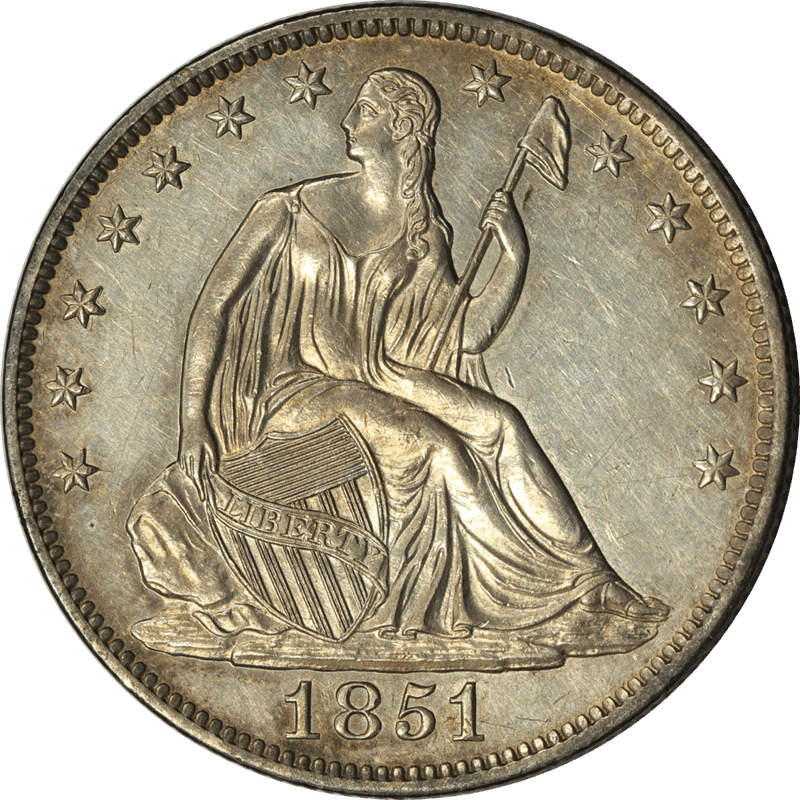 1851-O Seated Liberty Half Dollar 50c, Uncirculated - Uncertified
