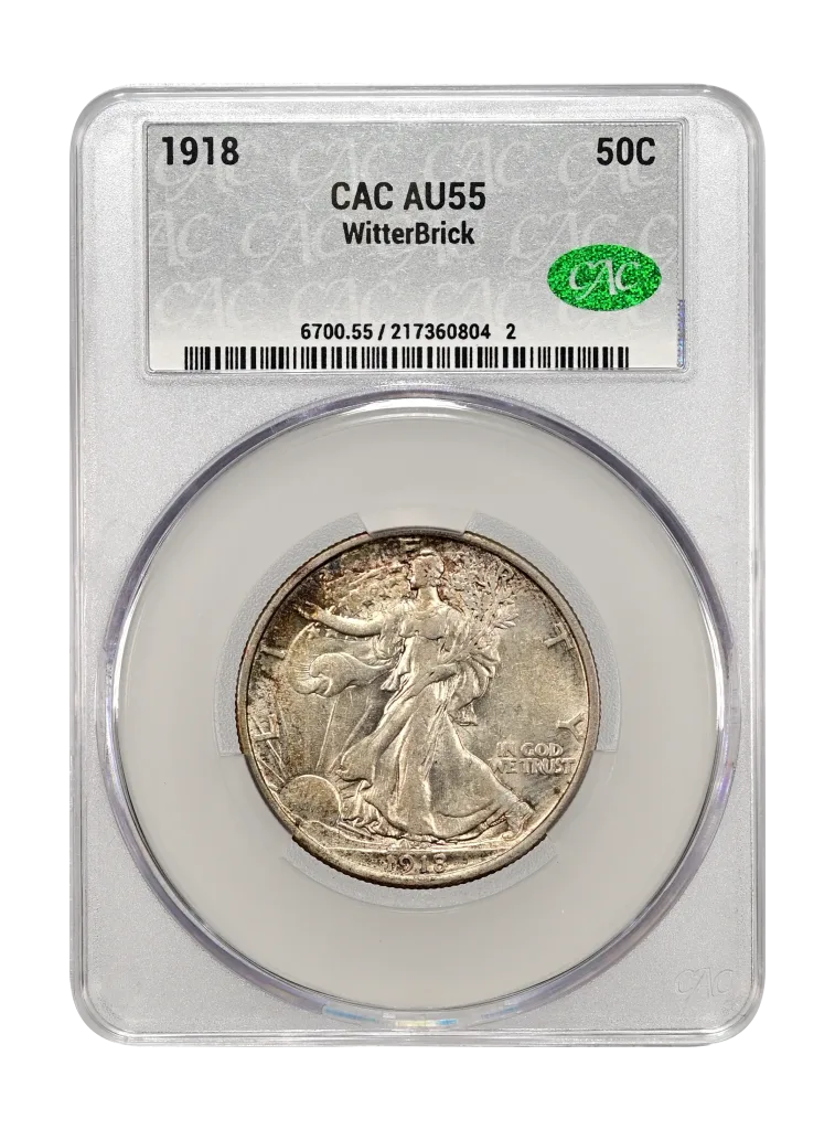 1918 50c CACG AU-55