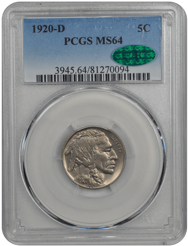1920-D Buffalo PCGS CAC MS 64