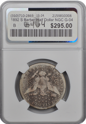 1892 S Barber Half Dollar NGC G-04