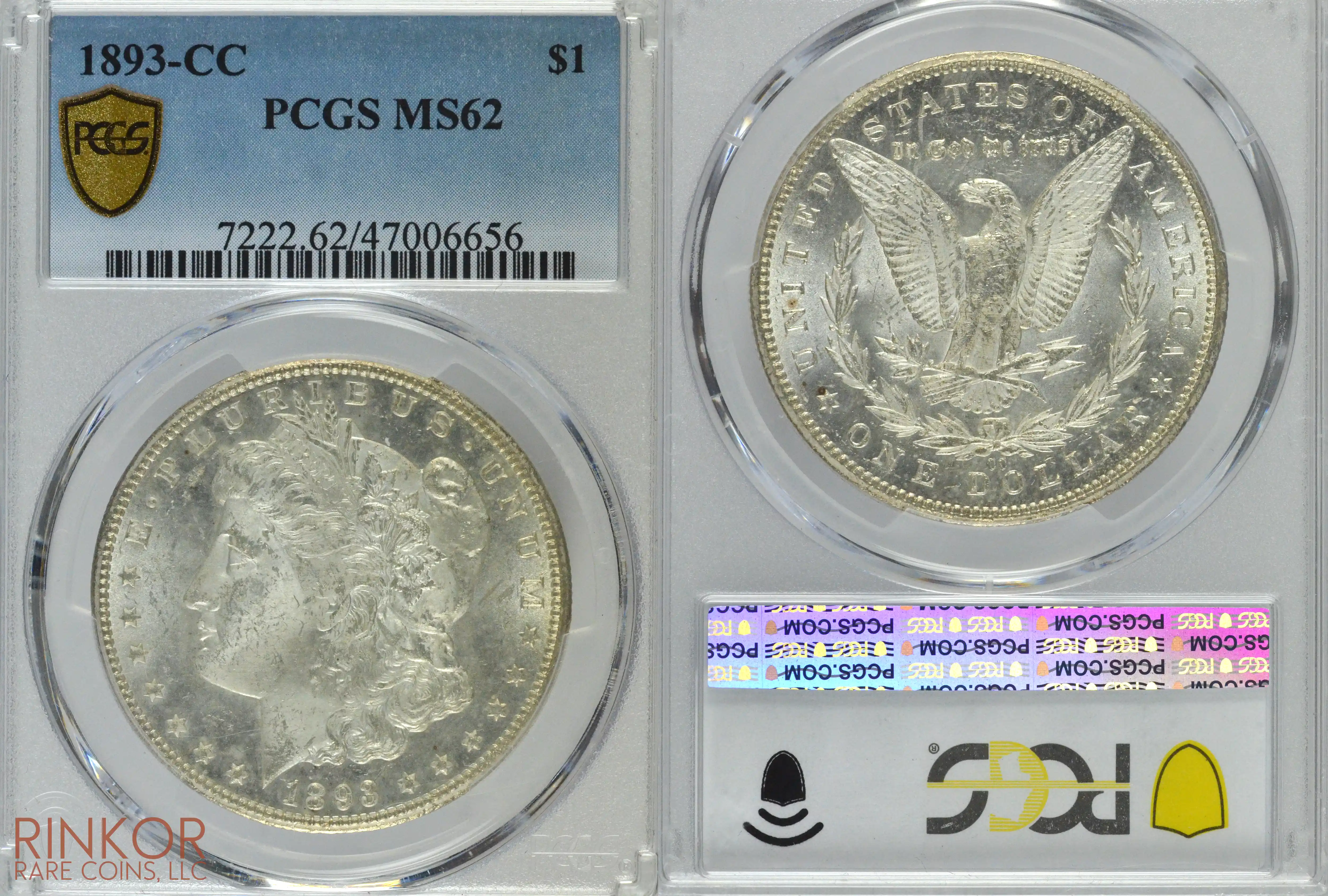1893-CC $1 PCGS MS 62