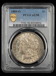1889 O $1 PCGS AU 58