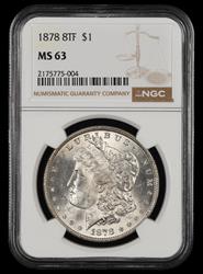 1878 8Tf $1 NGC MS 63
