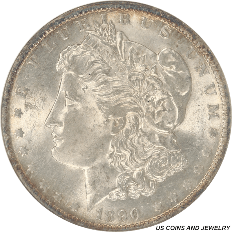 1890-O Morgan Silver Dollar, ANACS  MS-63 - Nice Rim Toning
