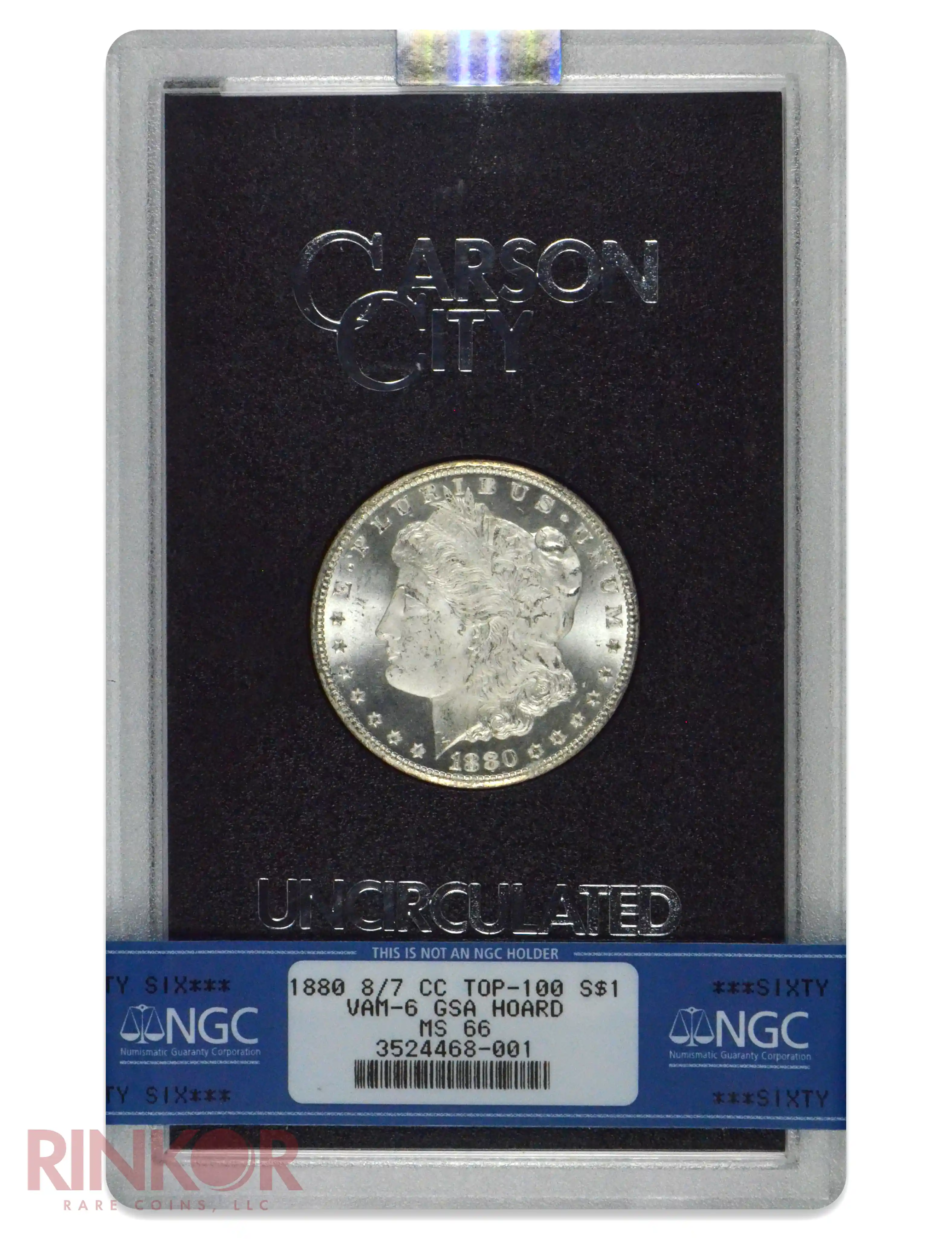 1880-CC 8/7 Low 7 $1 GSA Hoard Morgan Dollar VAM-6 NGC MS 66