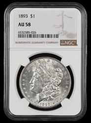 1893 $1 NGC AU-58