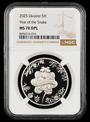 2025 Ukraine Year of the Snake NGC MS70DPL