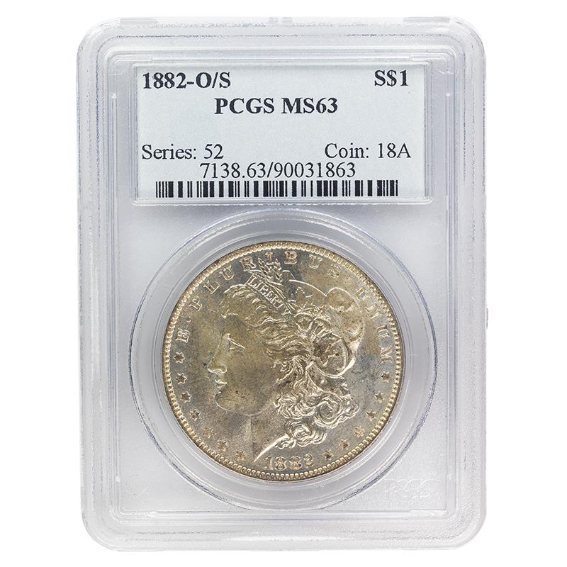 1882-O/S Morgan Dollar, $1 PCGS MS 63 