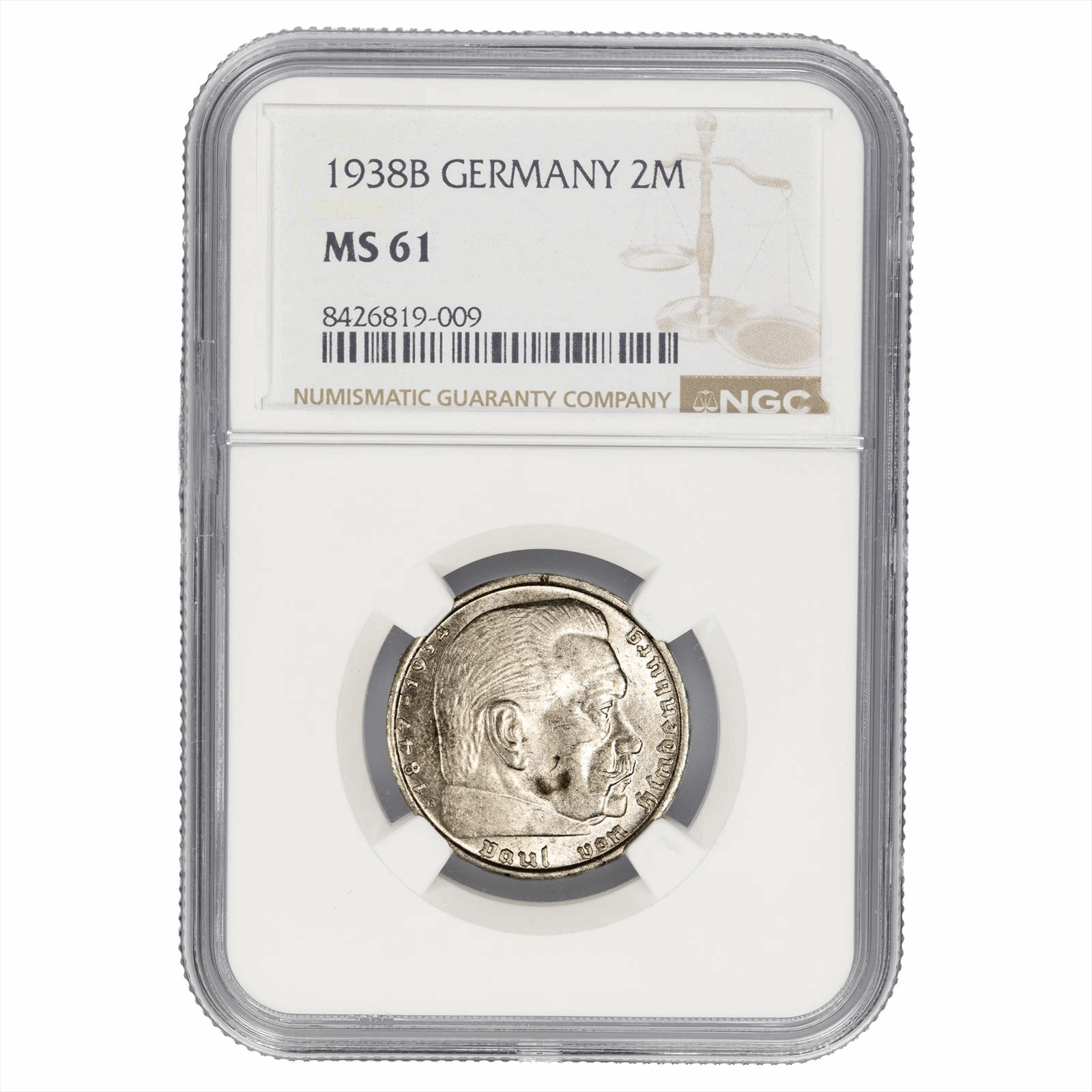 1938B Germany 2 Reichsmark NGC MS 61