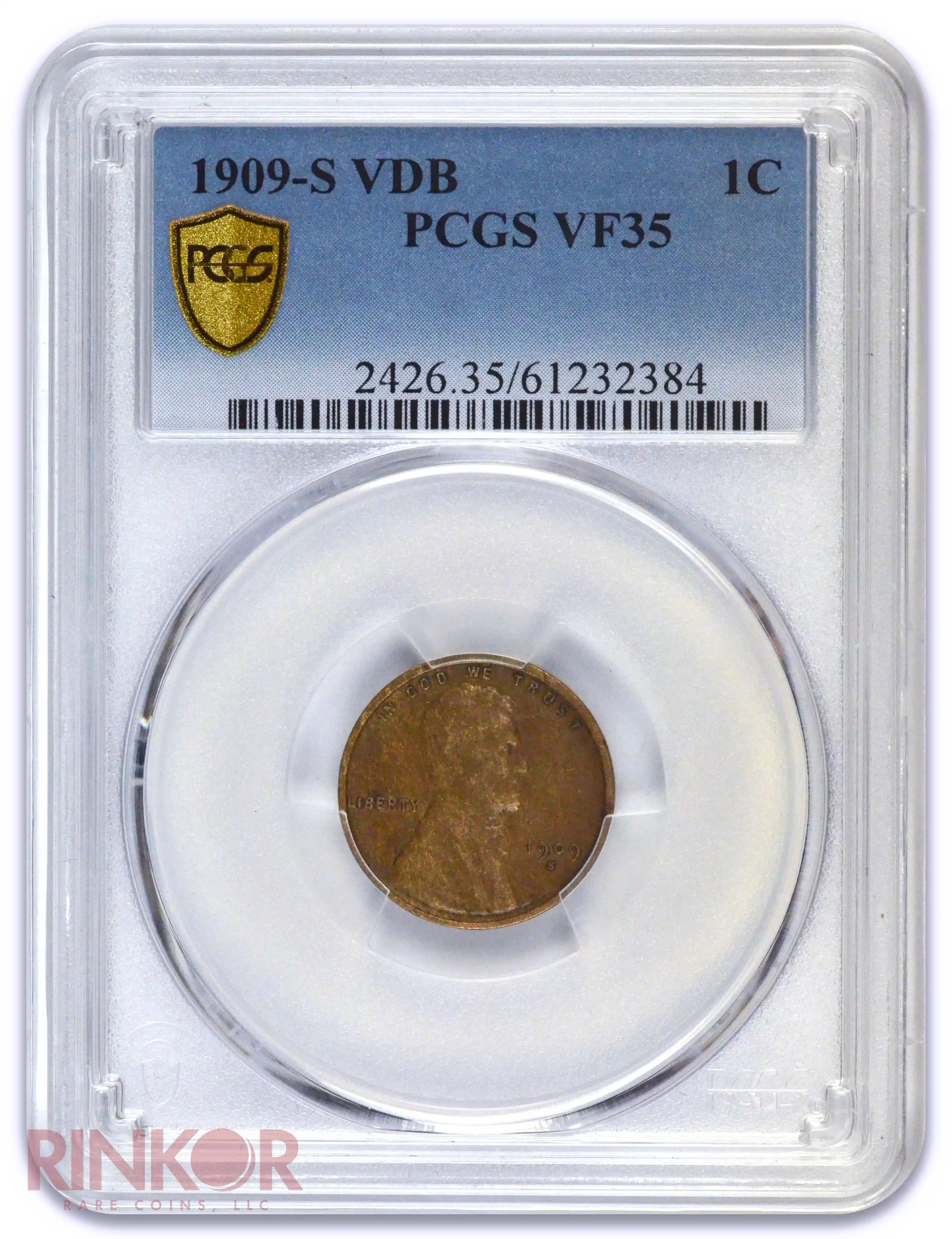 1909-S VDB 1C Lincoln Wheat Cent PCGS