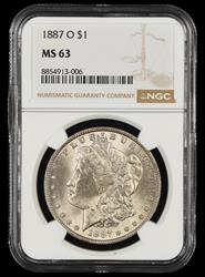 1887 O $1 NGC  MS63