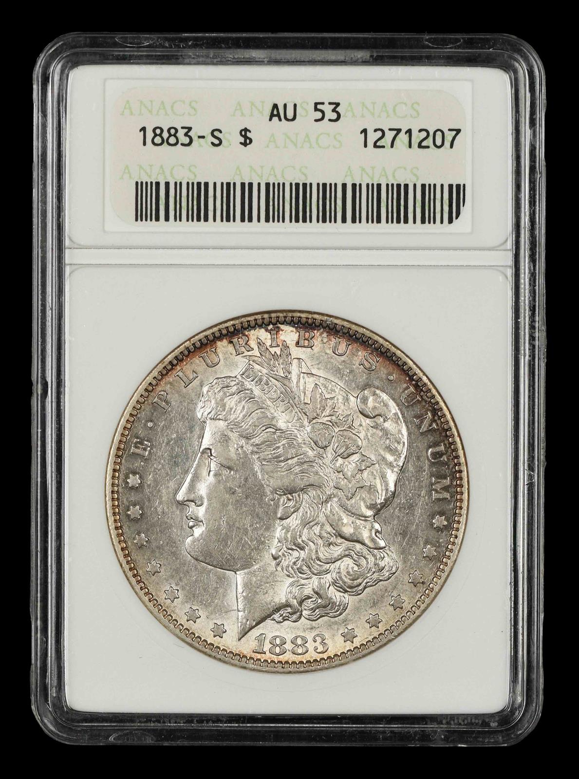 1883 S $1 ANACS AU53