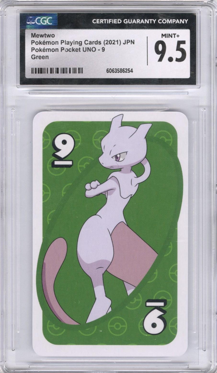 2021 Pokemon Playing Cards JPN Pokemon Pocket Uno Green Mewtwo #9 CGC MINT 9.5+ 