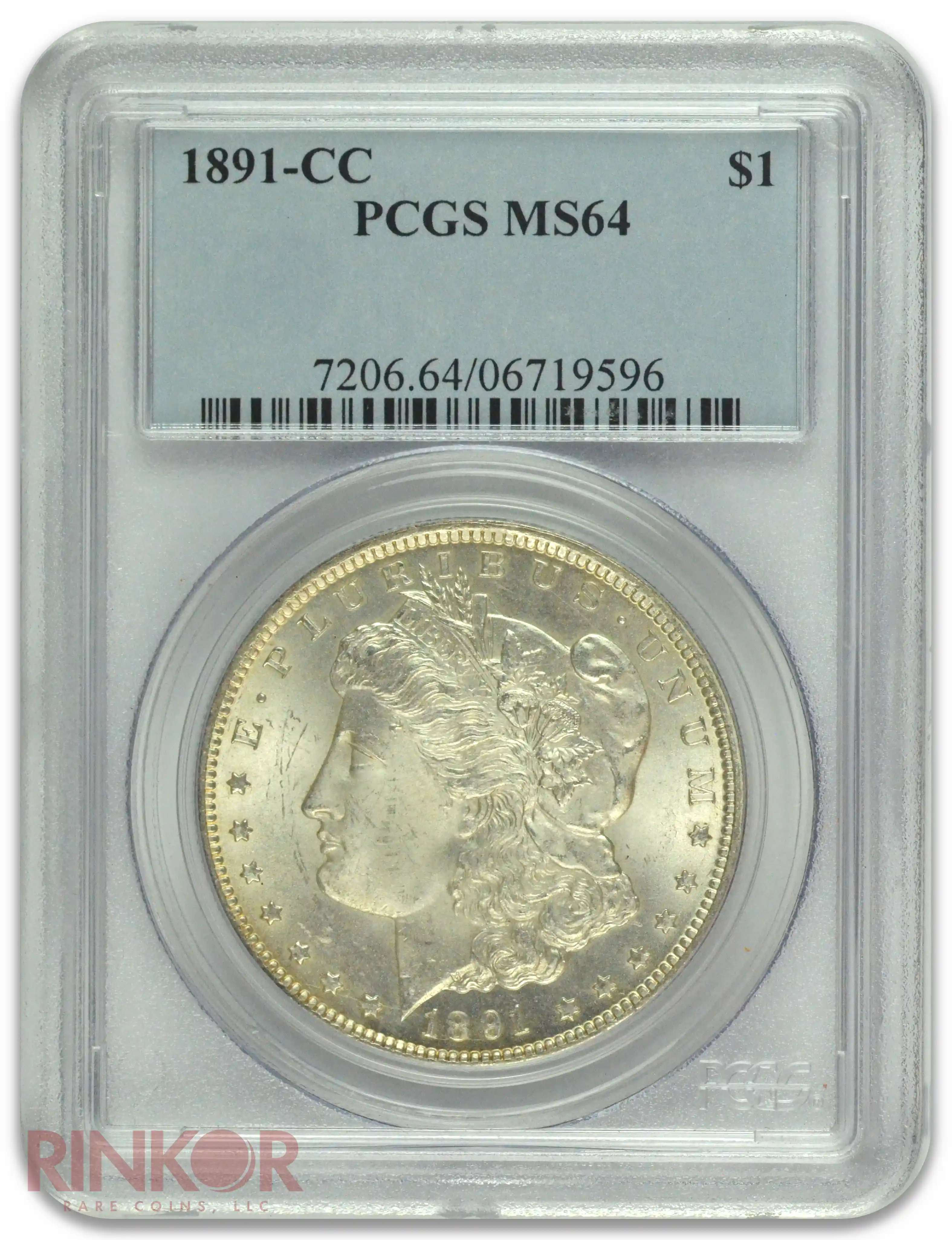 1891-CC $1 Morgan Dollar PCGS MS 64