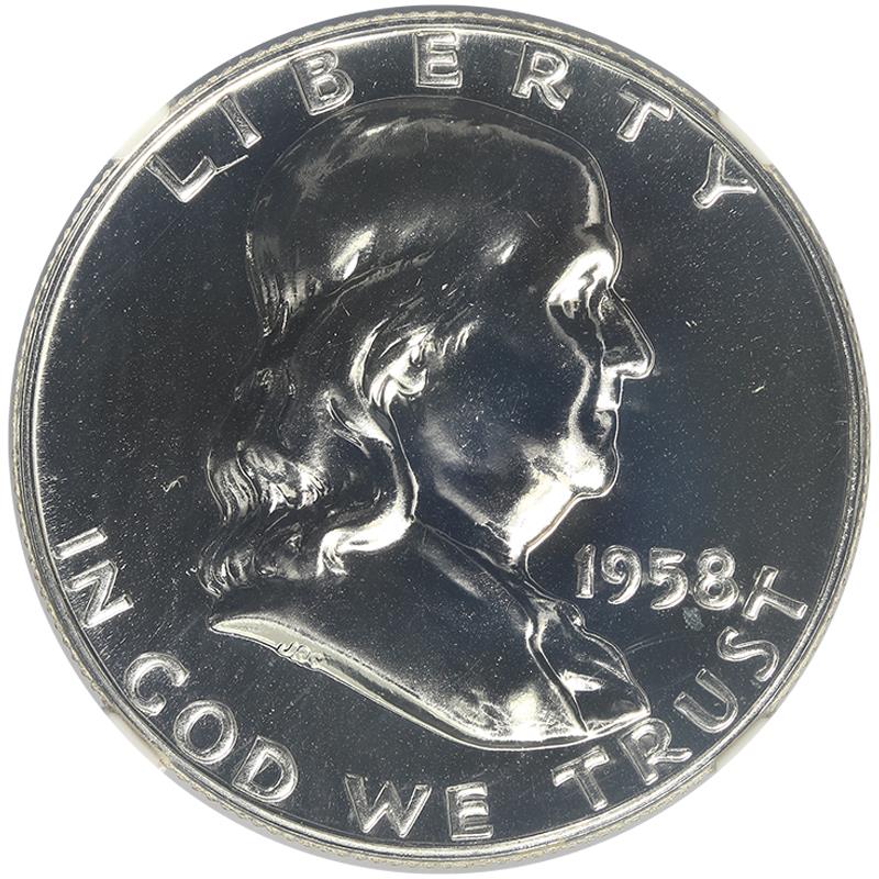1958 Proof Franklin Half Dollar 50c, NGC PR 68 