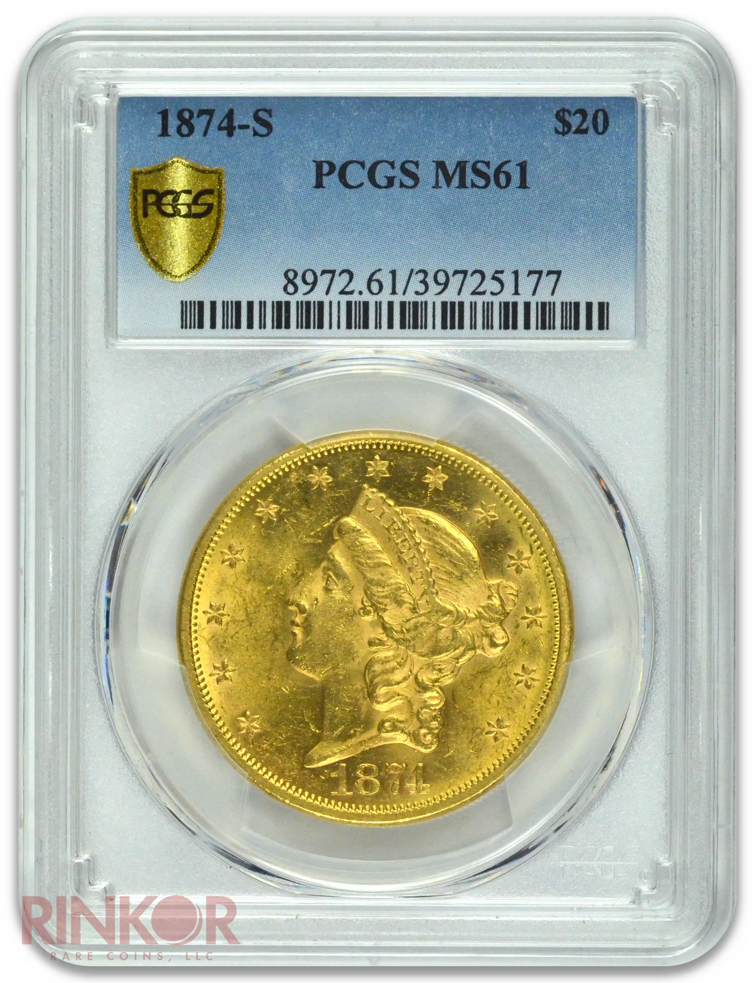 1874-S $20 Liberty PCGS MS 61