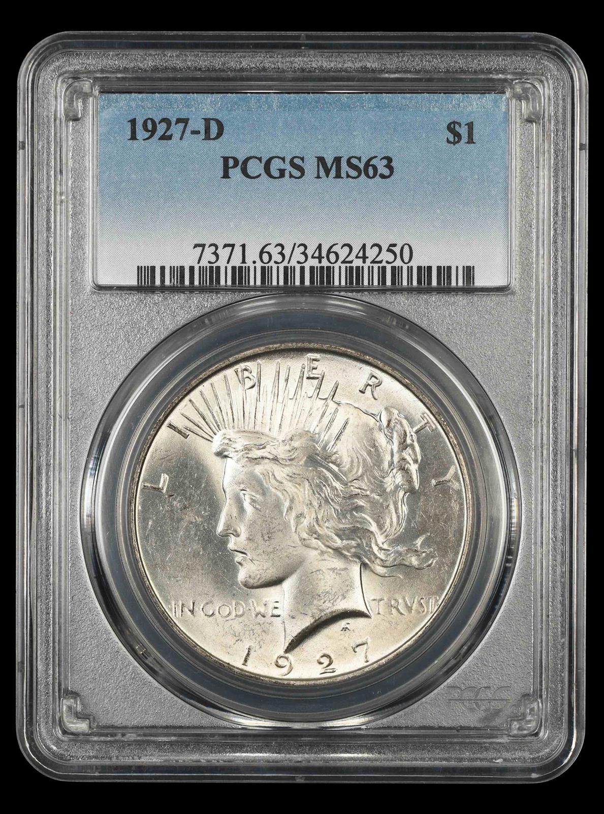 1927 D $1 PCGS  MS63