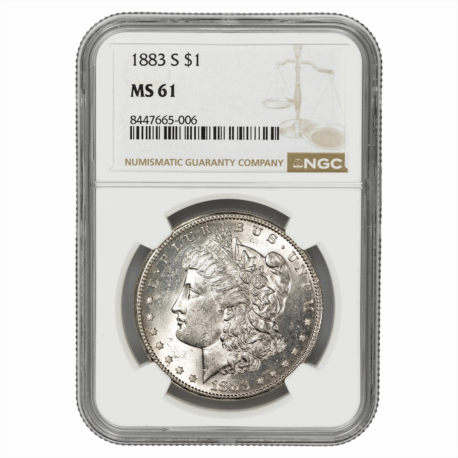 1883-S Morgan Silver Dollar $1 NGC MS 61