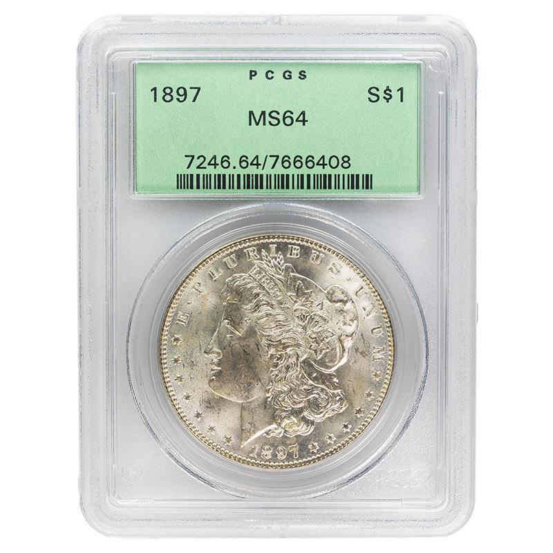 1897 Morgan Dollar, $1 PCGS MS 64 