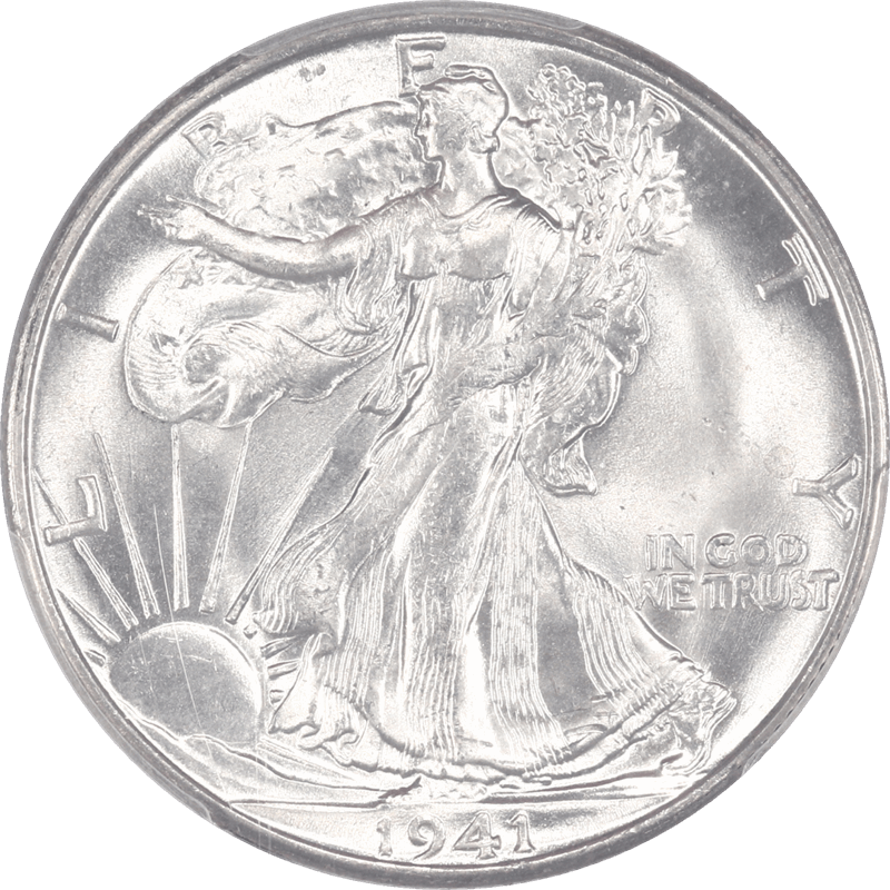 1941-S Walking Liberty Half Dollar 50c PCGS MS65+ White, Excellent Luster