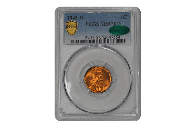 1945-D Lincoln Wheat PCGS (CAC) RD 67