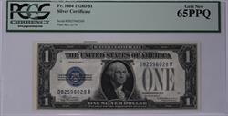 Fr. 1604 1928D Silver Certificate $1 PCGC 65 PPQ 