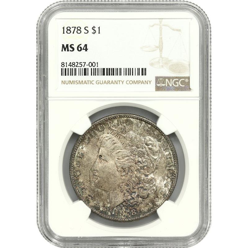 1878 S  Morgan Silver Dollar $1 NGC MS64