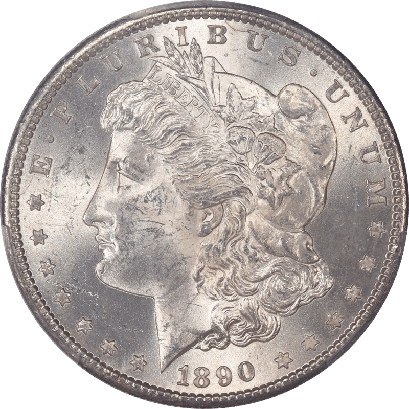 1890-S Morgan Silver Dollar $1 PCGS MS63 - Nice White Coin