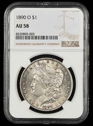 1890 O $1 NGC AU58
