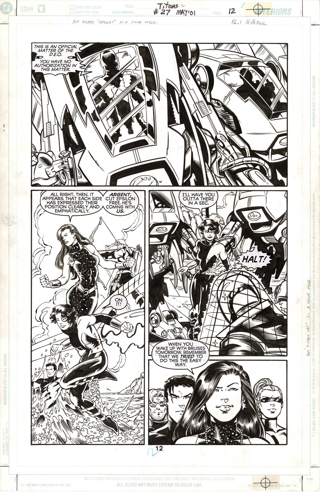Titans #27, Page 12 Artist:  Paul  Pelletier (Penciller) ,  Bud  LaRosa (Inker) Media Type: Pen and Ink Art Type: Interior Page 