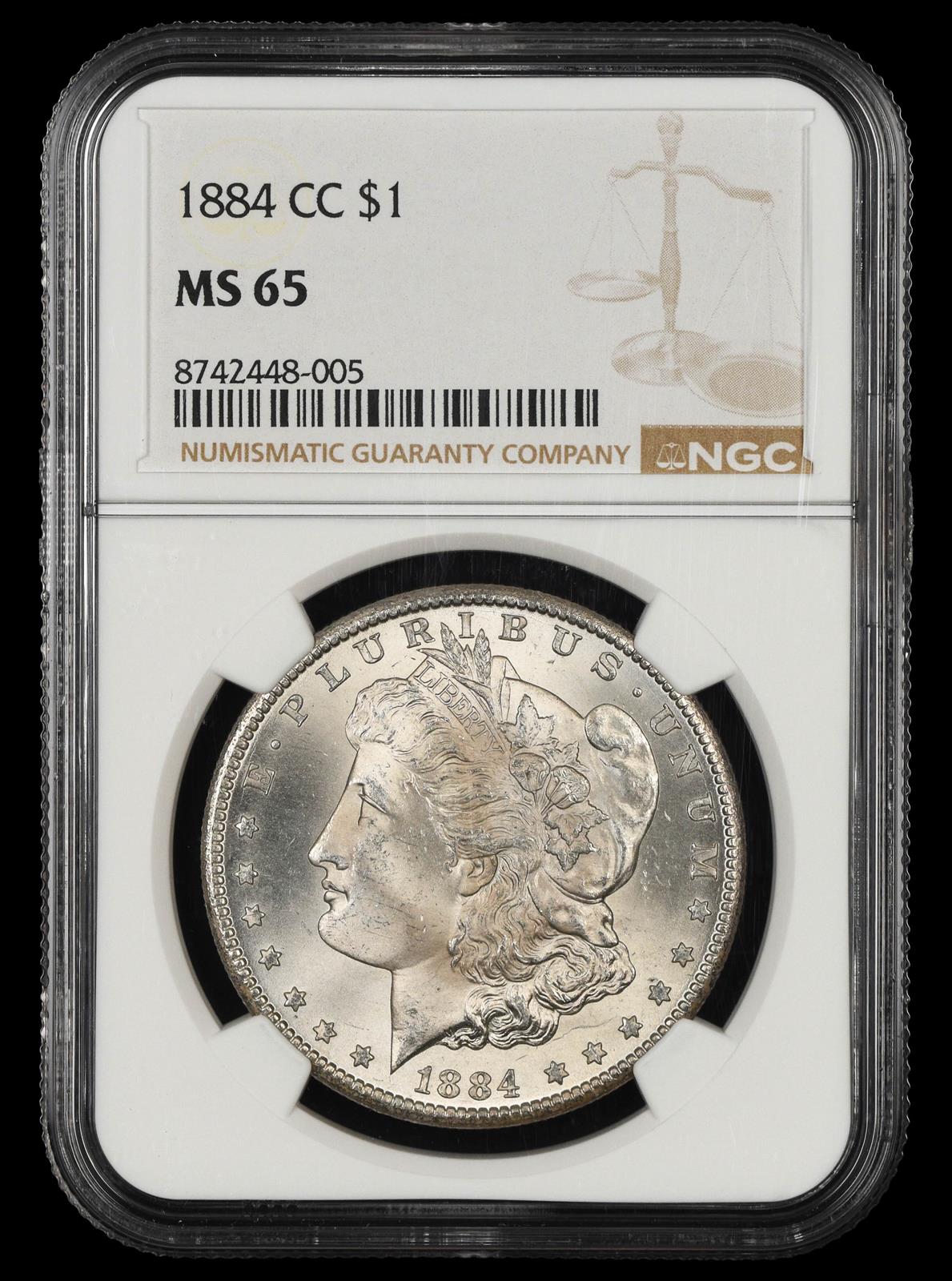 1884 CC $1 NGC MS65