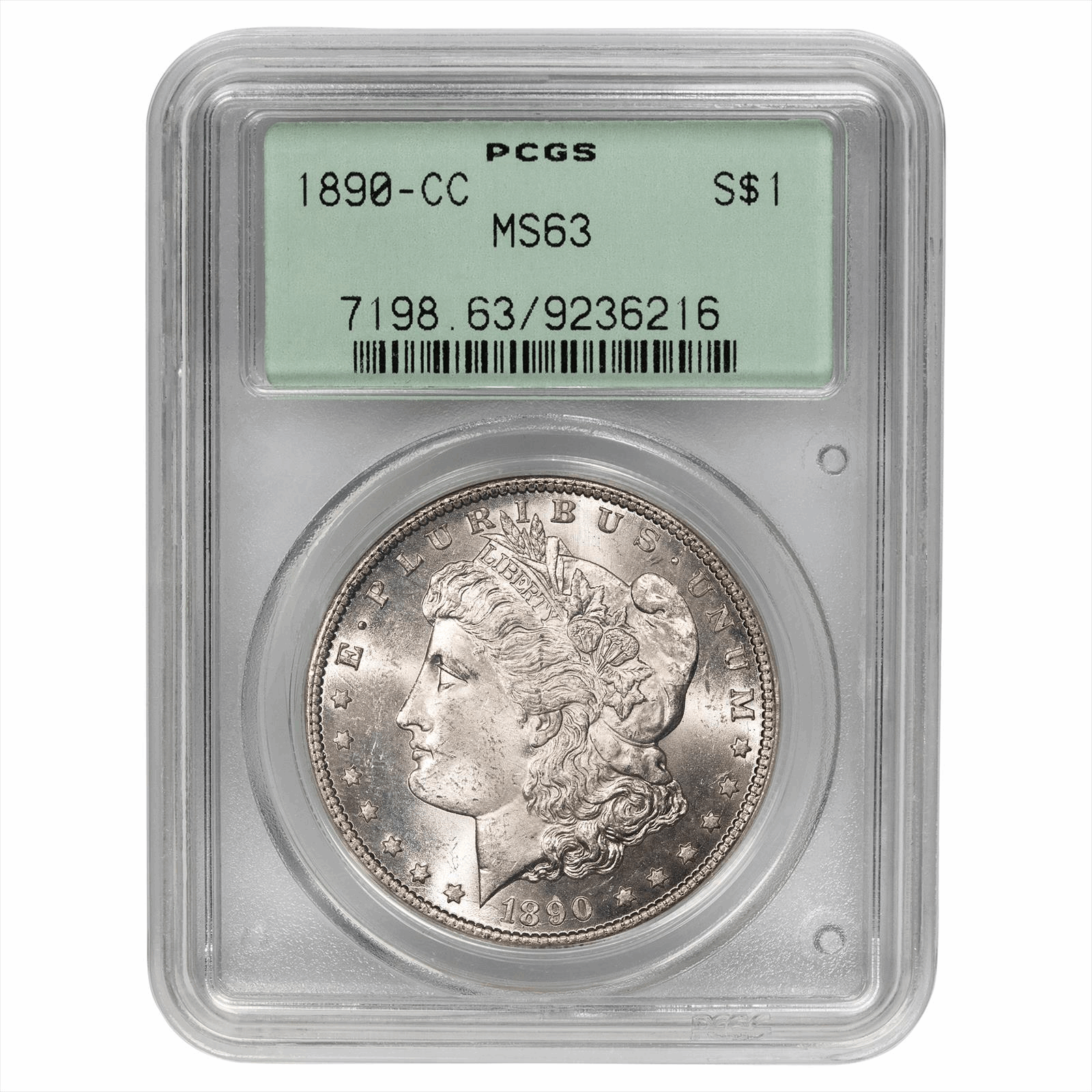 1890-CC Morgan Dollar $1 - PCGS MS 63 - OGH!