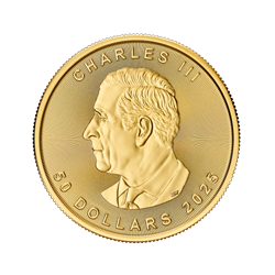 2025 1 OZ CANADIAN GOLD MAPLE LEAF  Reverse