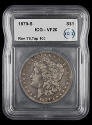 1879 S Reverse of 1878 Top 100 $1 ICG  VF20