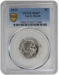 1929 Buffalo PCGS MS 67