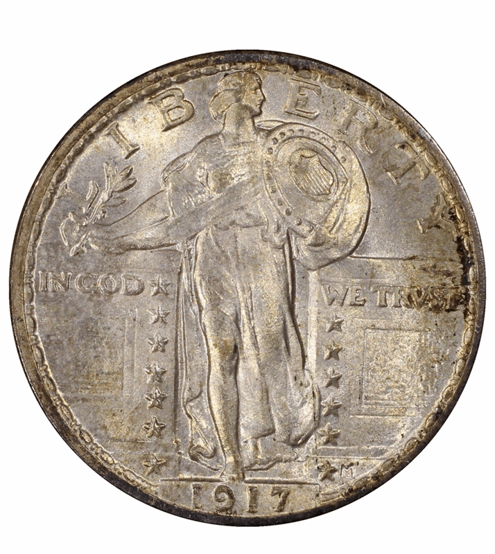 1917 Type 2 25C PCGS MS 65 FH CAC