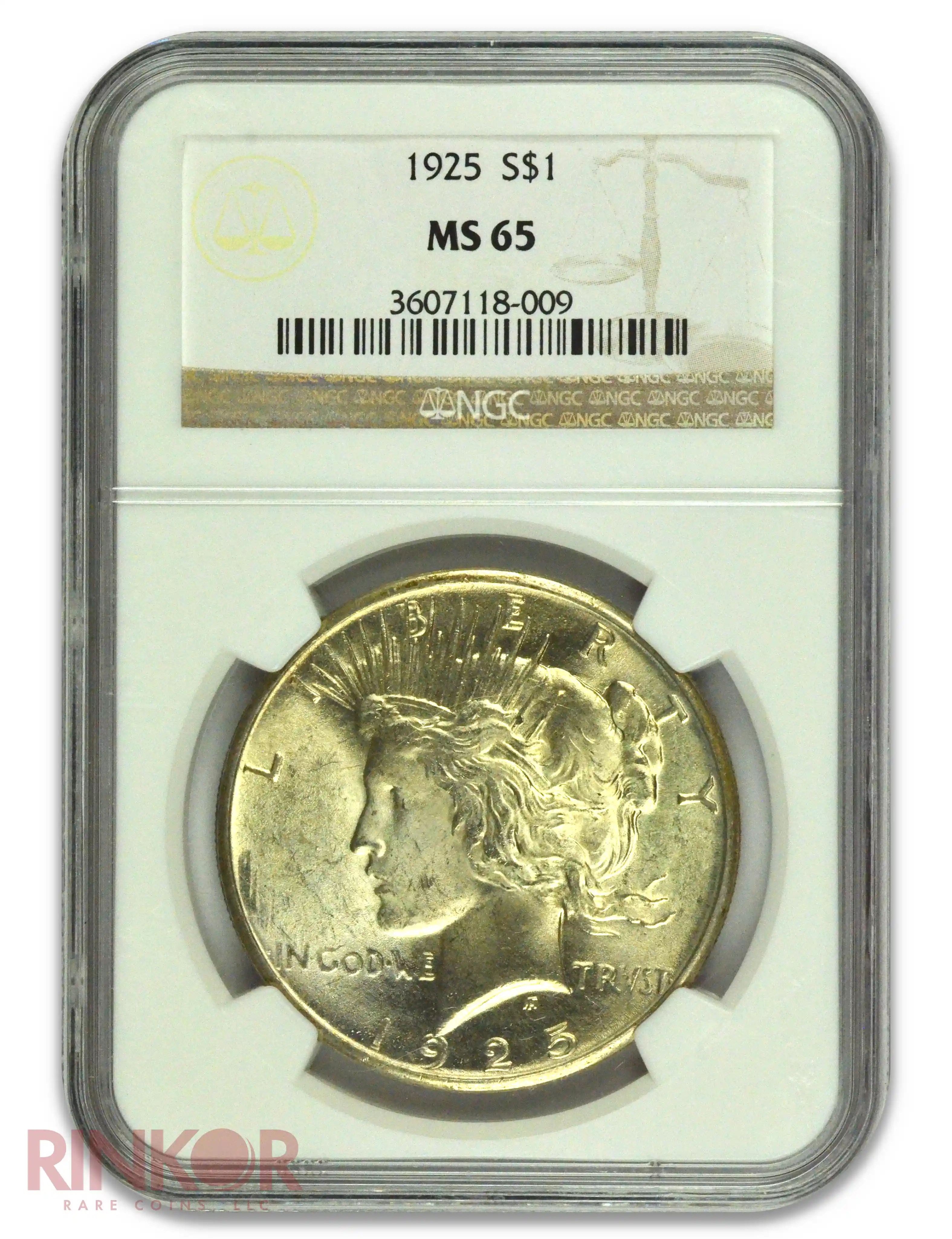 1925 $1 Peace Dollar NGC MS 65 