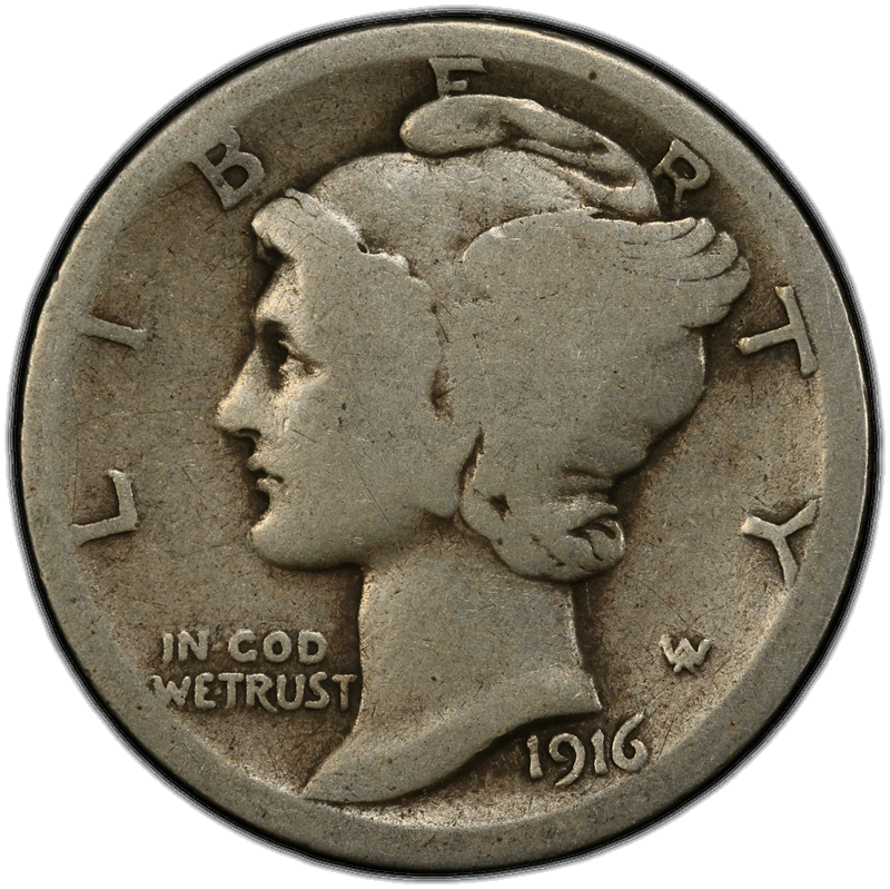 1916-D 10C PCGS G4 CAC