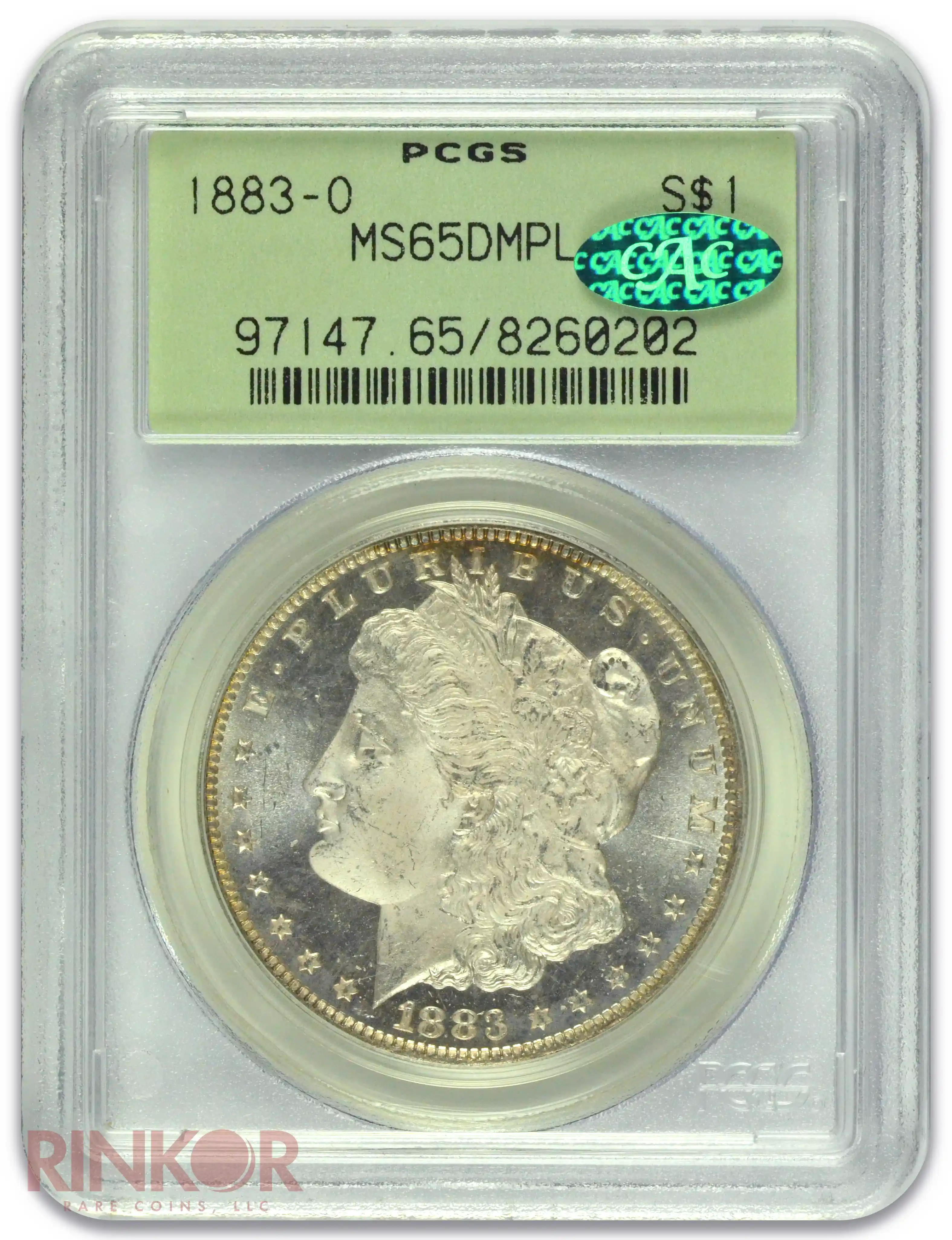 1883-O $1 Morgan Dollar PCGS MS 65 DMPL CAC