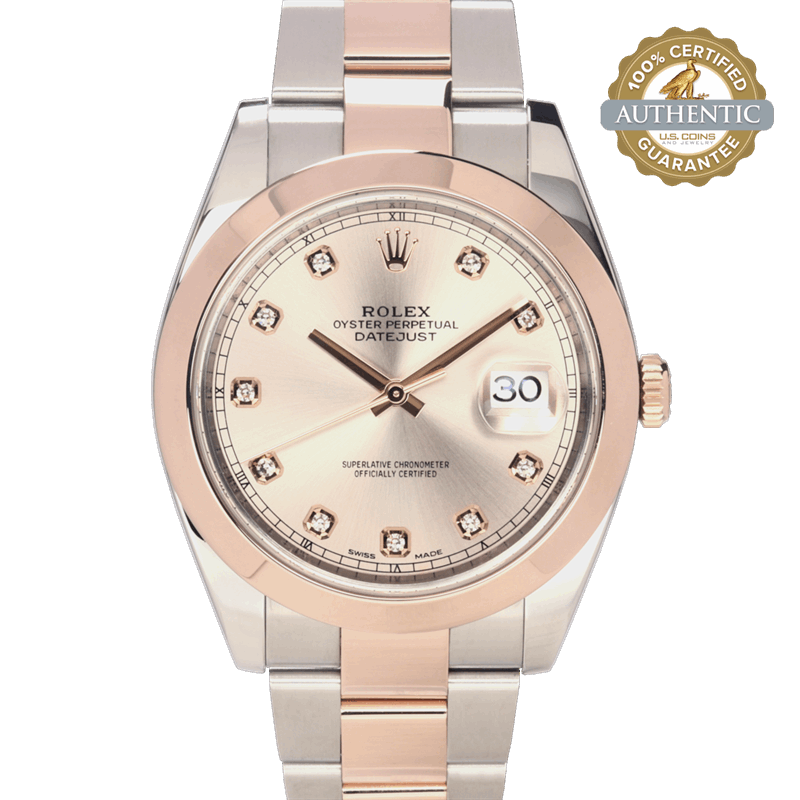 Rolex 41mm DateJust 126301 TT SS & 18K RG Factory Diamond Dial Watch and Card (2019)
