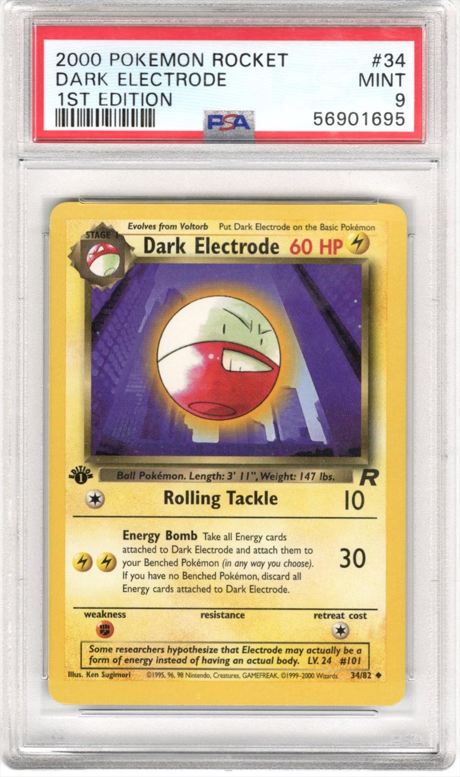 2000 Pokemon Rocket Dark Electrode 1st Edition #34 PSA MINT 9 