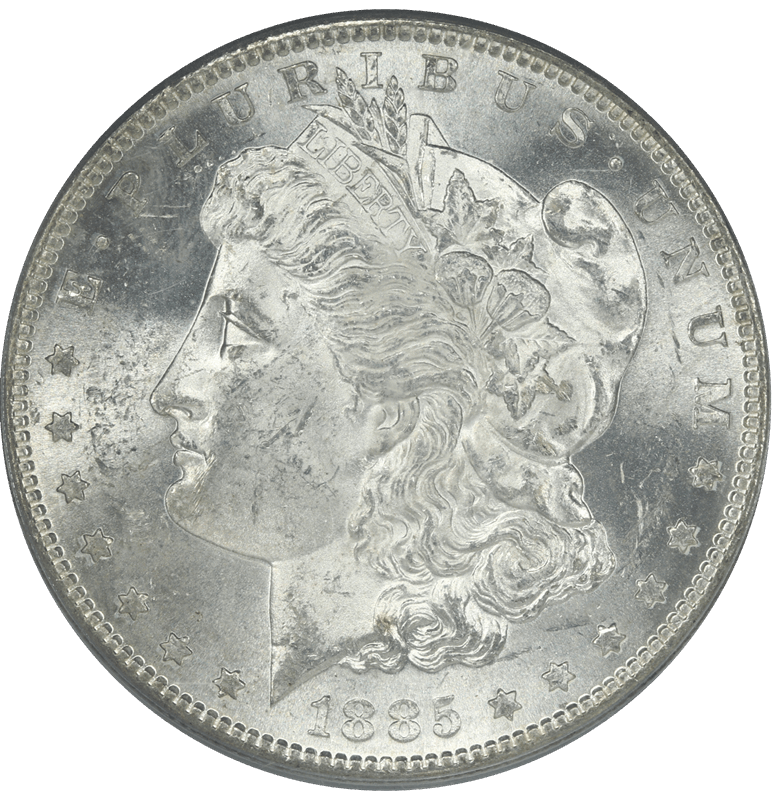 1885-S Morgan Silver Dollar PCGS MS63 Better Date Coin
