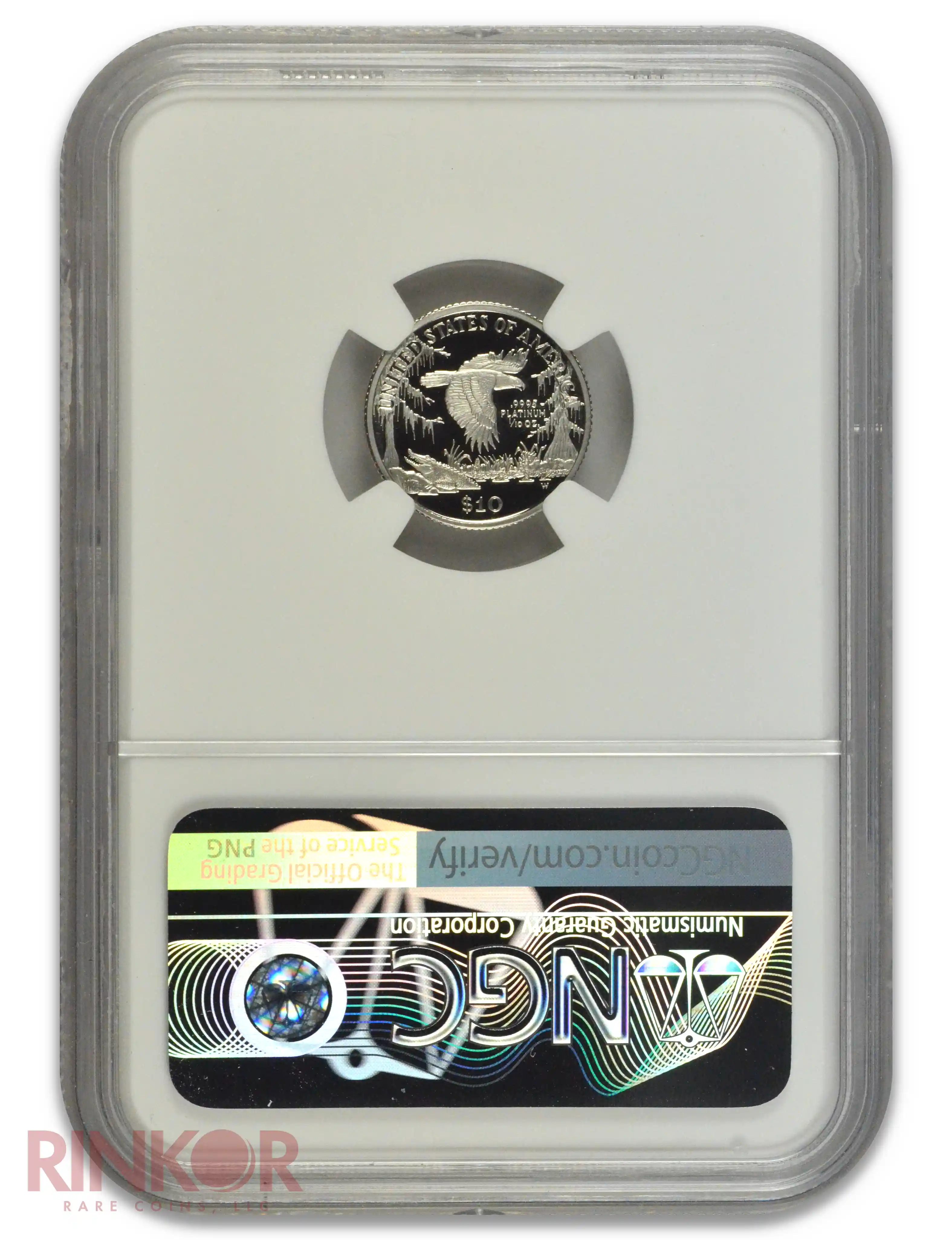 1999-W Platinum Eagle Mike Castle Signature P$10 NGC PF 70